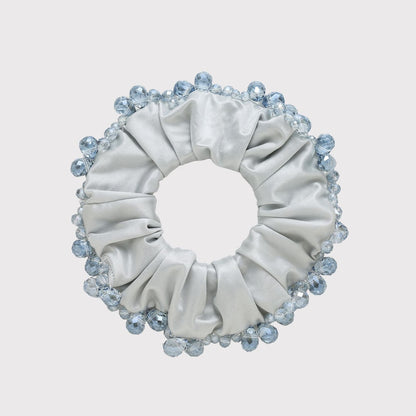 Gifty - Elegant Blue Tone Beaded Scrunchie