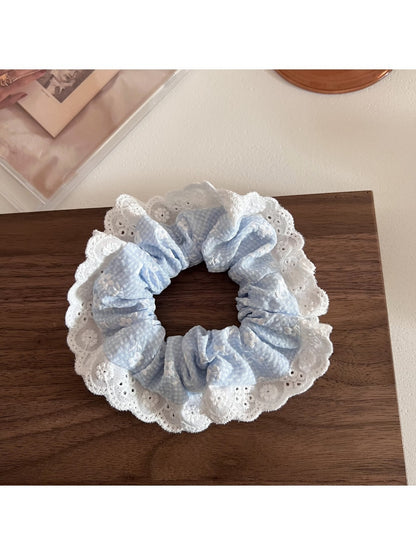 Gifty - Sweet Small Floral Lace Trim Scrunchie