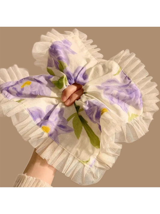 Gifty - French Minimalist Floral Oversized Square Hair Tie