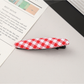 Beau - Plaid Fabric Oval Side Bangs Hair Clip