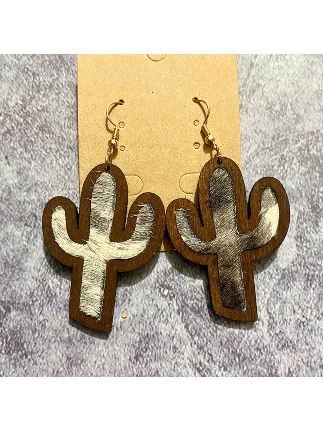 Earedge - Artificial Leather Cactus Earrings