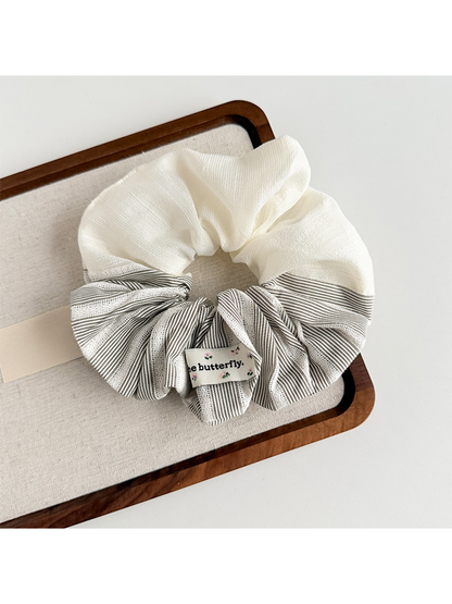 Gifty - Vintage Spliced Stripe Polyester Scrunchie