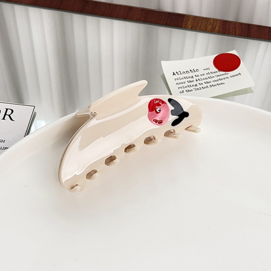 Beau - Half Moon Rose Detail Claw Clip