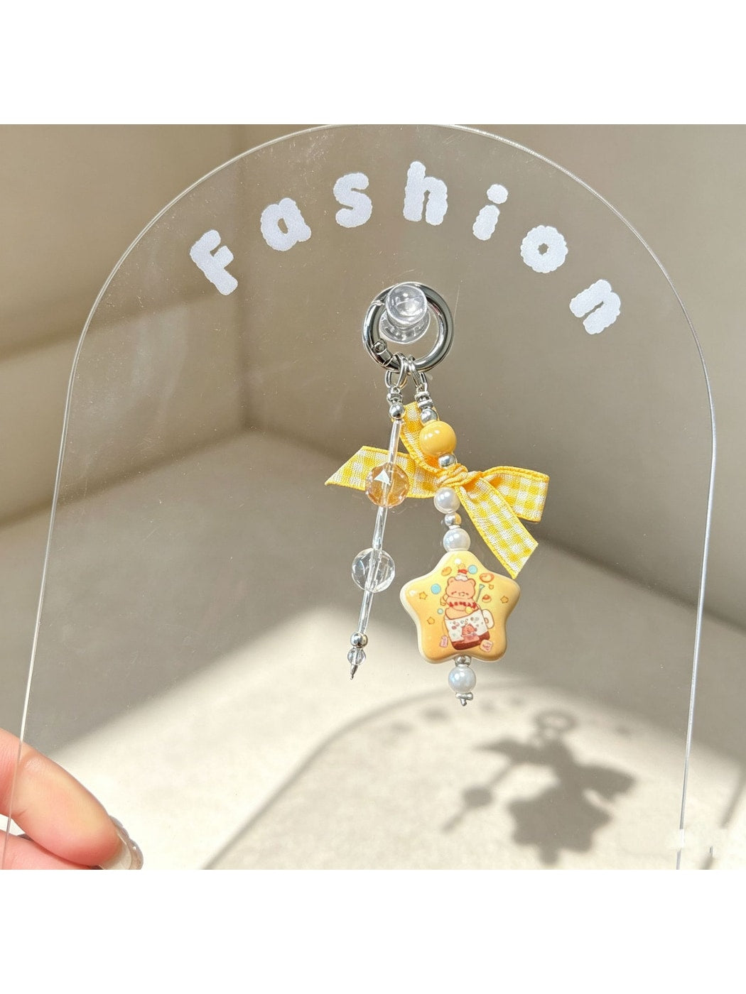 Keypus - Cartoon Bow Beaded Phone Charm Keychain