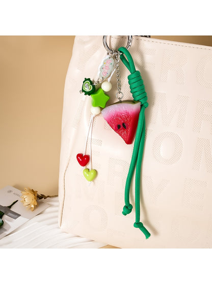 Keypus - Lemon Slice Acrylic Braided Cord Keychain