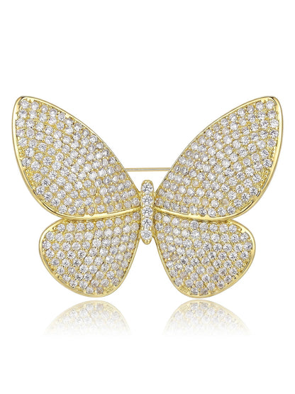Brovia - Pave Style Butterfly Fashion Brooch