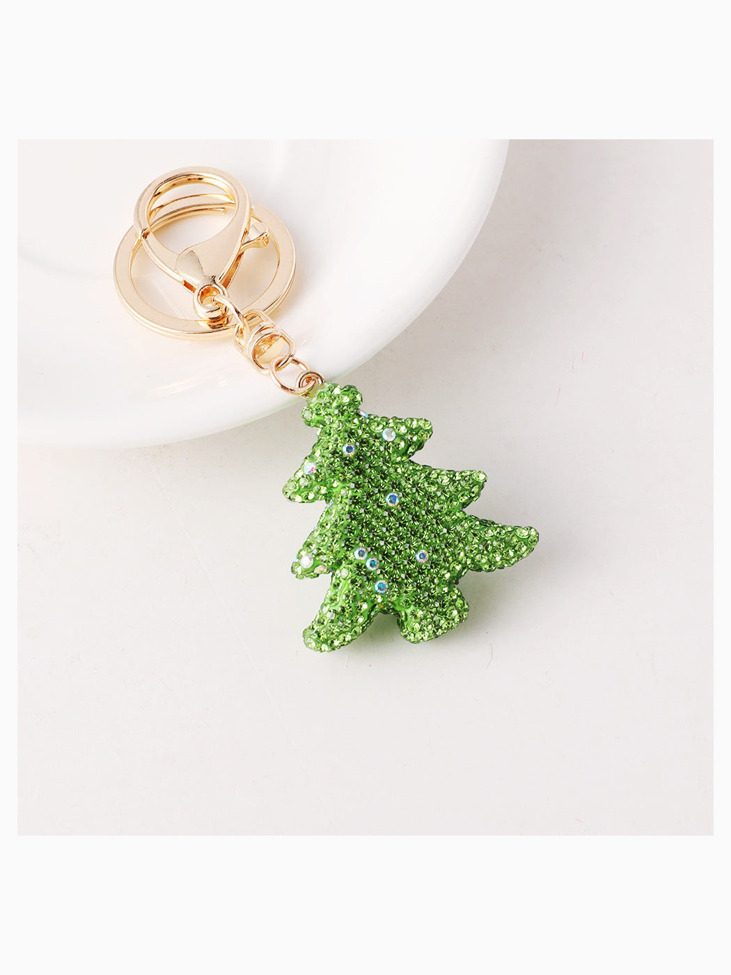 Light green Christmas tree keychain