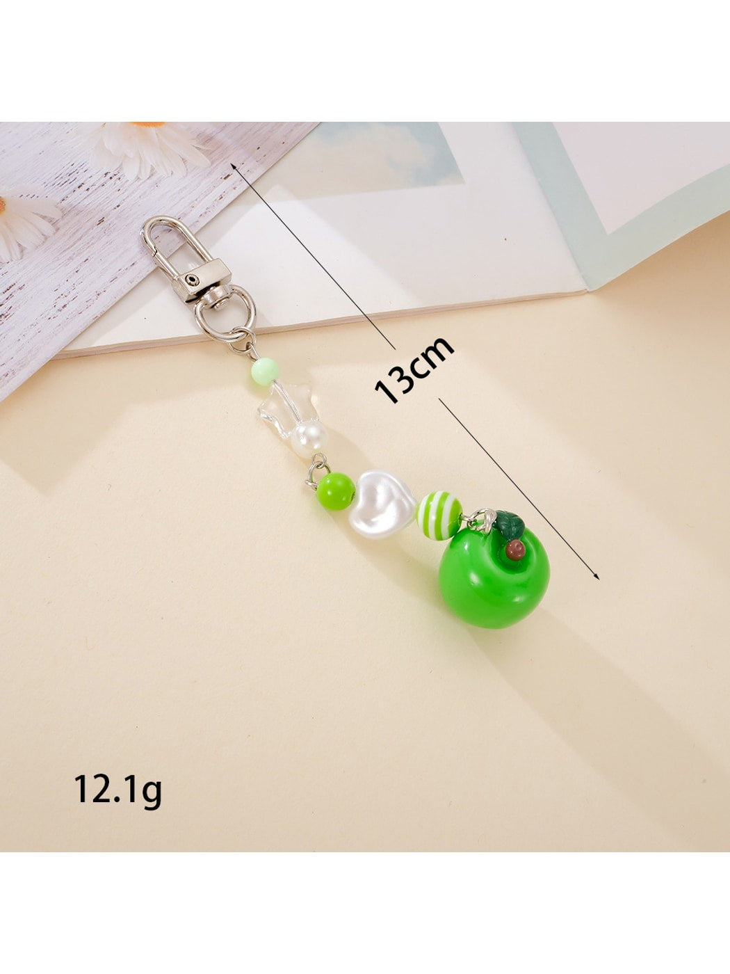 Keypus - Acrylic Beaded Tomato Phone Charm Keychain