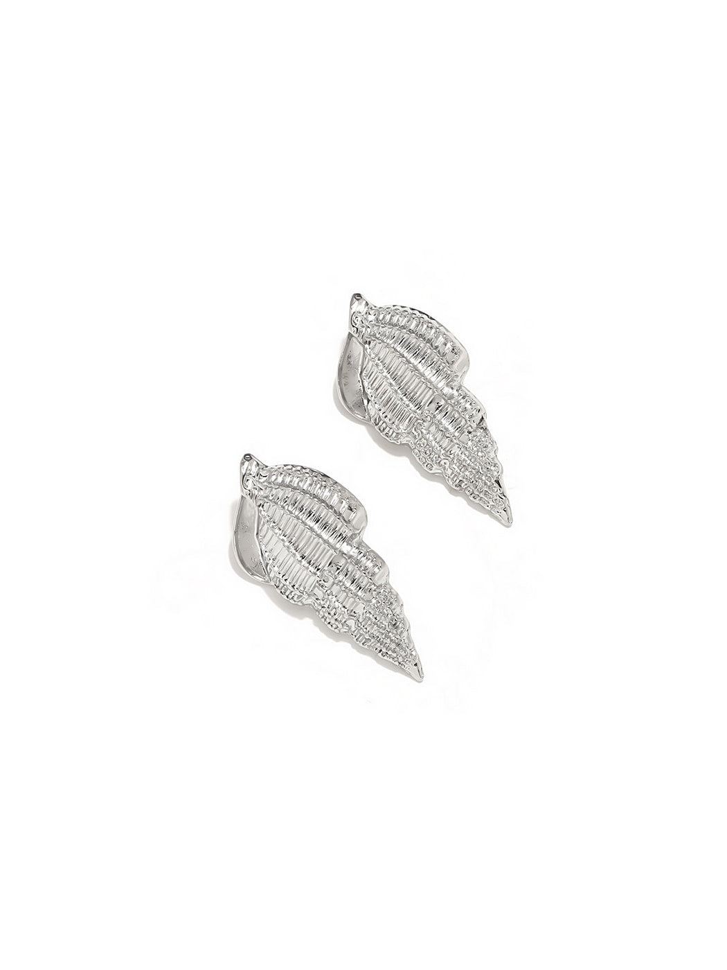 Earedge - Textured Ocean Motif Alloy Dangle Earrings