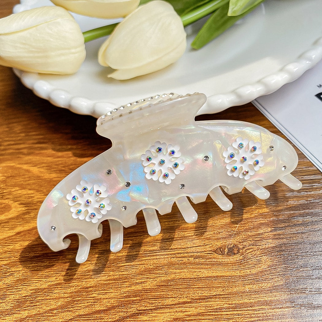 Beau - Christmas Snowflake Accent Claw Clip