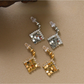 Earedge - Textured Geometric Drop Style Stud Earrings