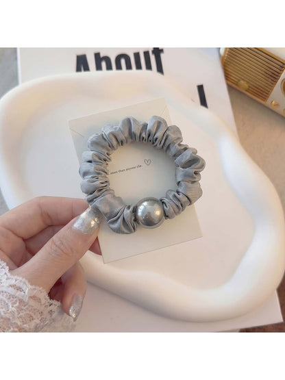 Gifty - High Elastic Ruffle Trim Decorative Hair Tie