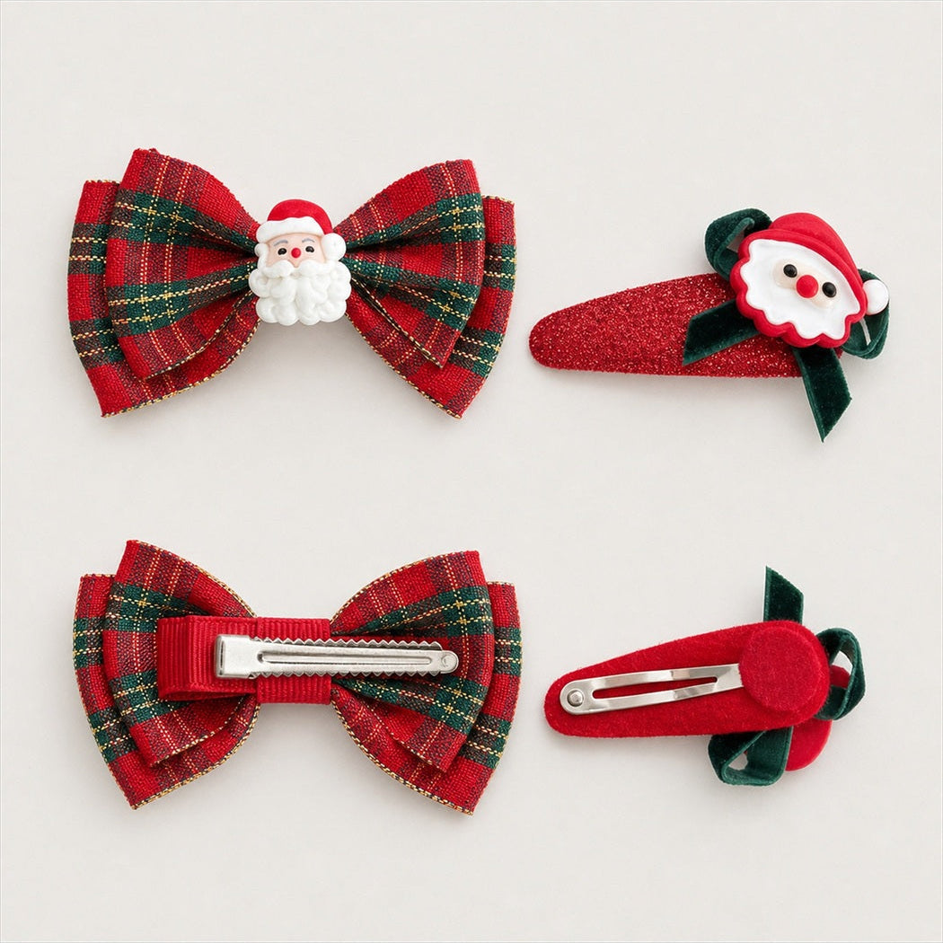 Christmas hair clip front and back construction details