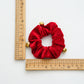 Christmas bell scrunchie dimensions shown with rulers