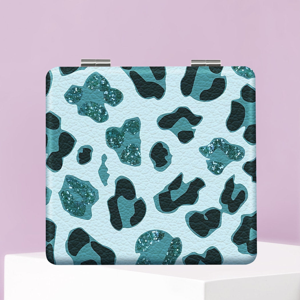 Mirroray - Y2K Leopard Print Folding Compact Makeup Mirror