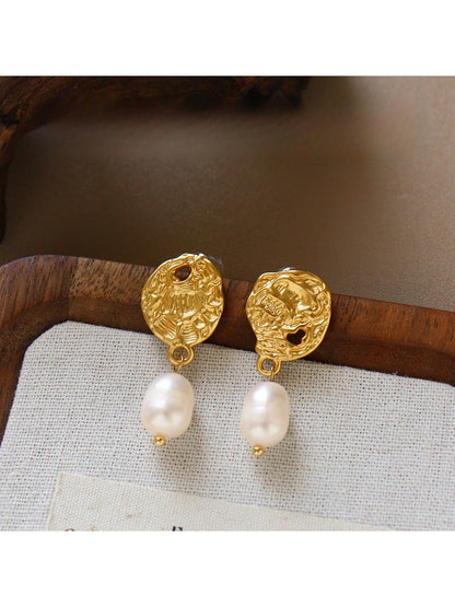 Earedge - Vintage Irregular Sculpted Drop Earrings