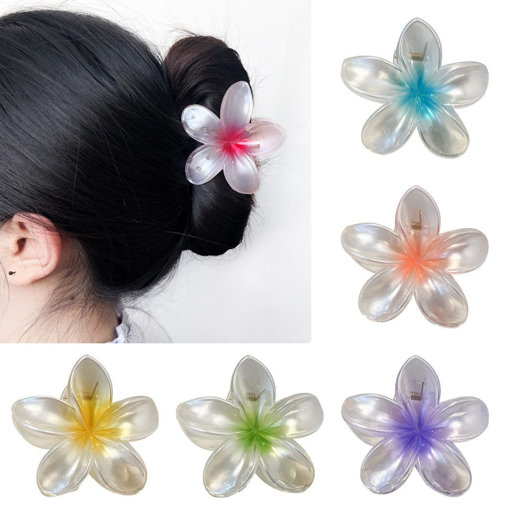 Beau - Translucent Flower Design Claw Clip