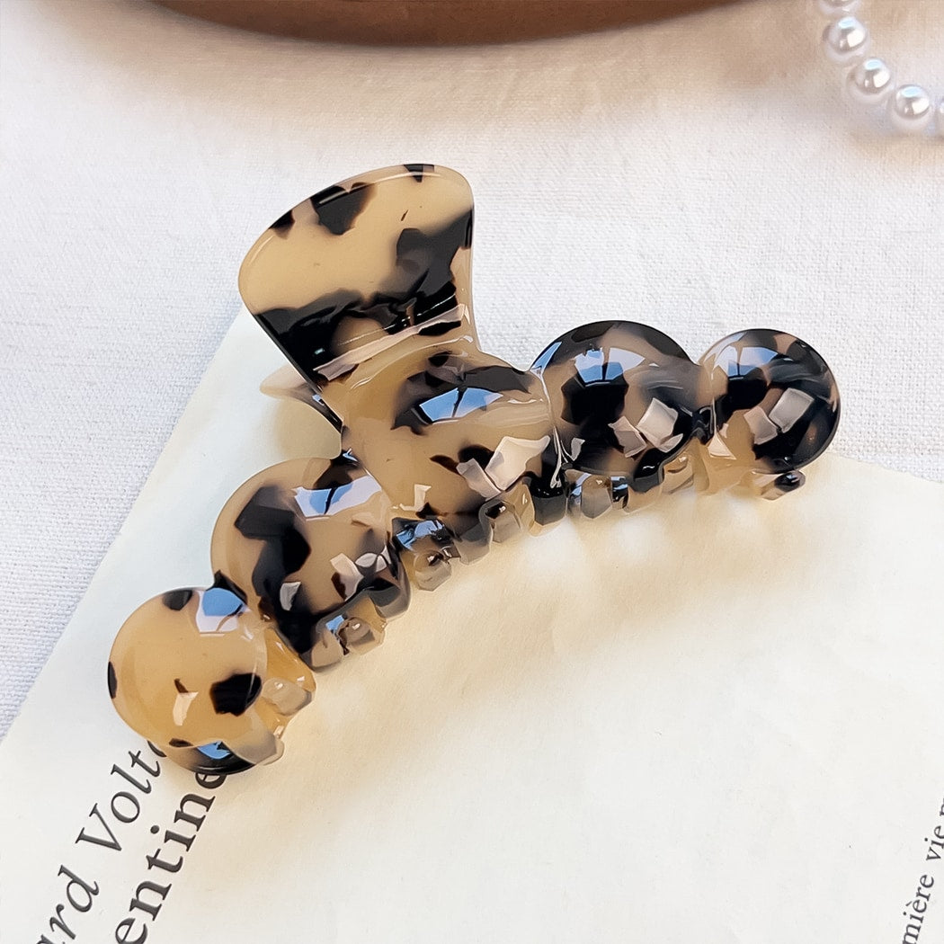Beau - Round Wave Acetate Plate Claw Hair Clip