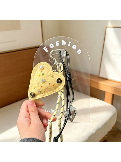 Keypus - Heart Bag Charm with Cord Tassel Keychain