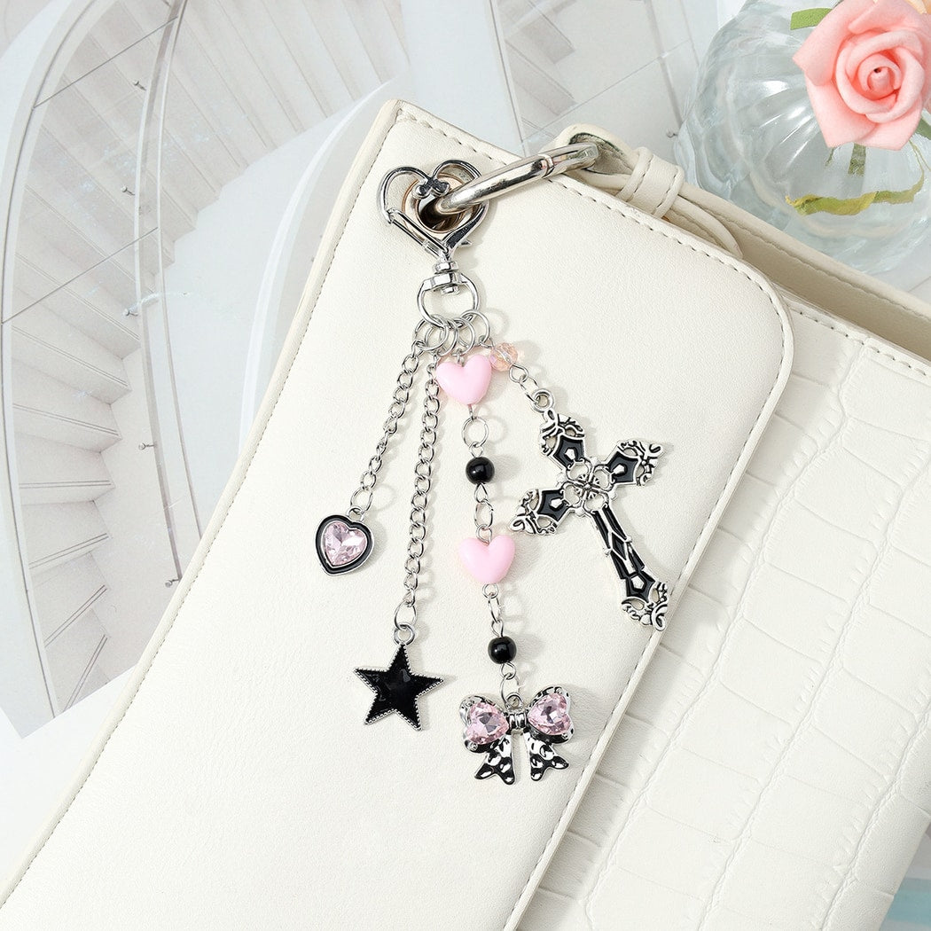 Keypus - Y2K Dark Style Cross Wing Keychain