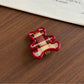 Beau - Plaid Acetate Alloy Side Bangs Hair Clip