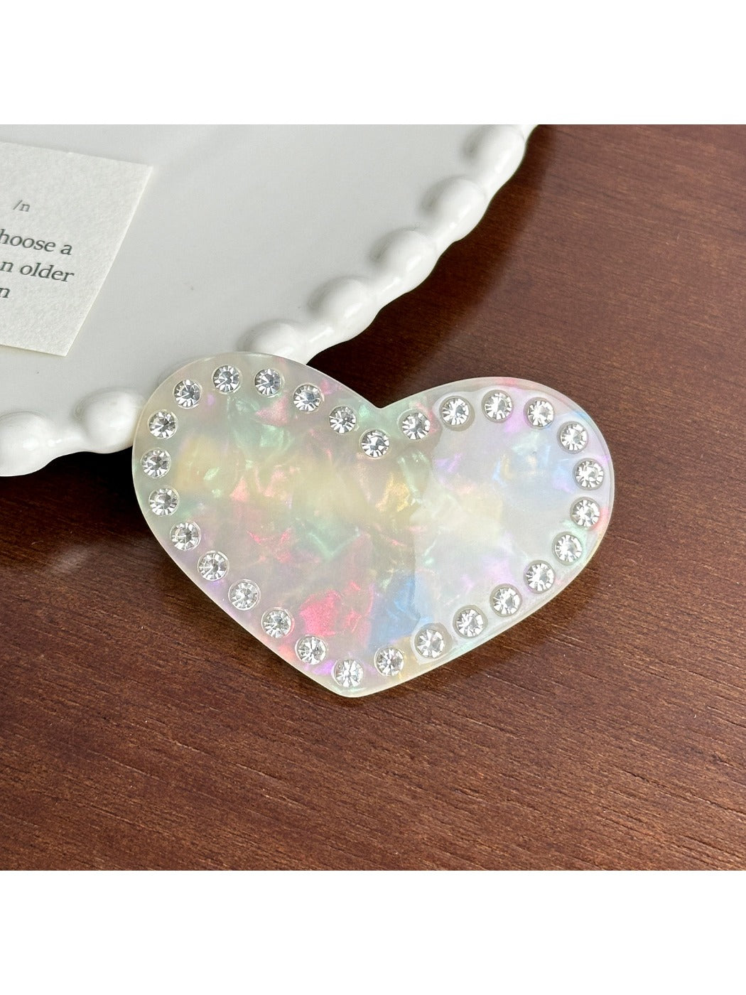 Gifty-Heart Acetate Hair Clip Ponytail Holder Edge Clip