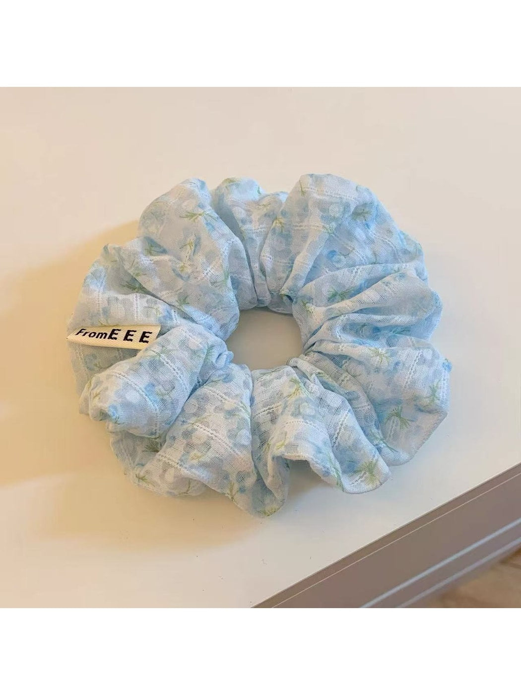 Gifty - Vintage Floral Print Polyester Hair Scrunchie