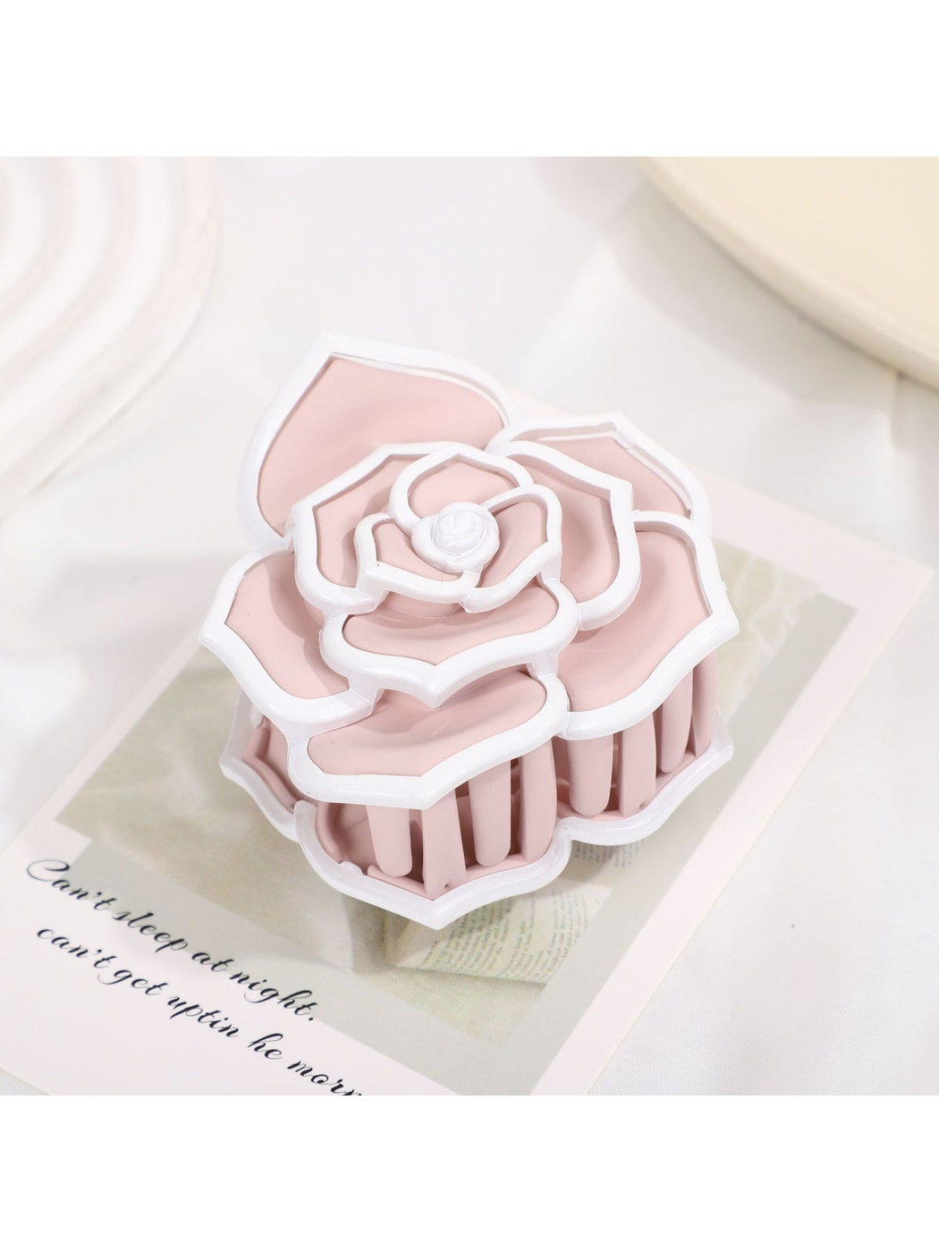 Beau - Rose Flower Plastic Hair Styling Claw Clip