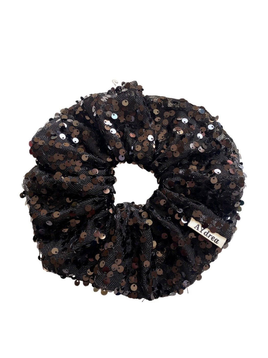 Gifty - Black Silver Sequin Scrunchies