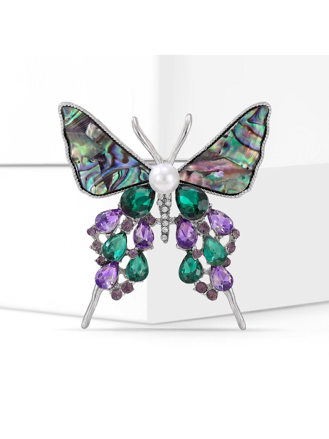 Brovia - Butterfly Inlay Alloy Fashion Brooch