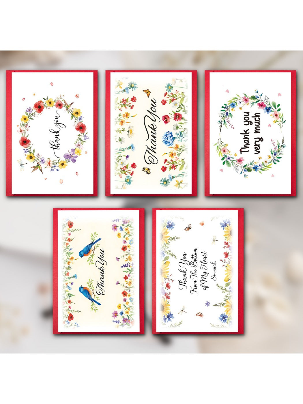 Carduria - Artistic Floral Thank You Greeting Card