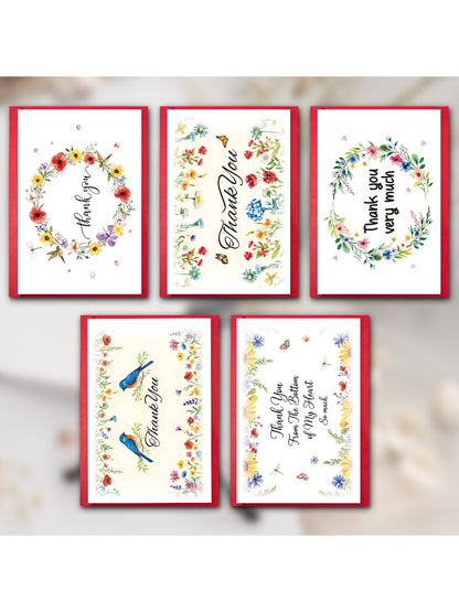 Carduria - Artistic Floral Thank You Greeting Card