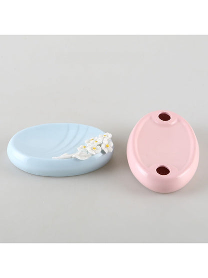 Rowa - Flower-Shaped Oval Ceramic Soap Dish – Elegant and Functional