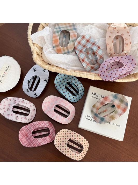 Beau - Acrylic Oval Cutout Duckbill Hair Clip