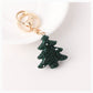 Dark green Christmas tree keychain