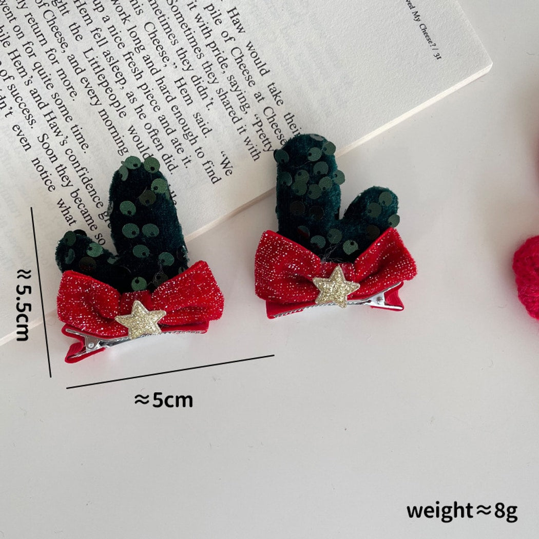 Beau - Christmas Sequin Star Bow Hair Accessories