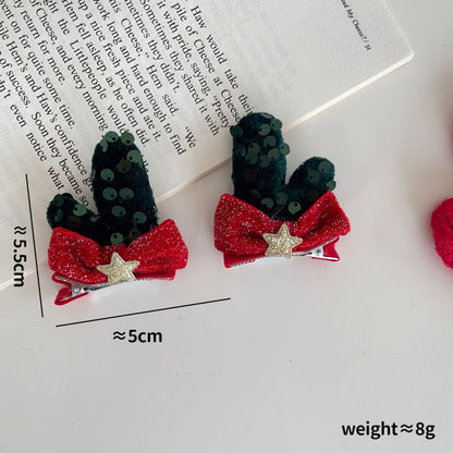 Beau - Christmas Sequin Star Bow Hair Accessories