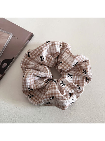 Gifty - Plaid Bow Pattern Scrunchie