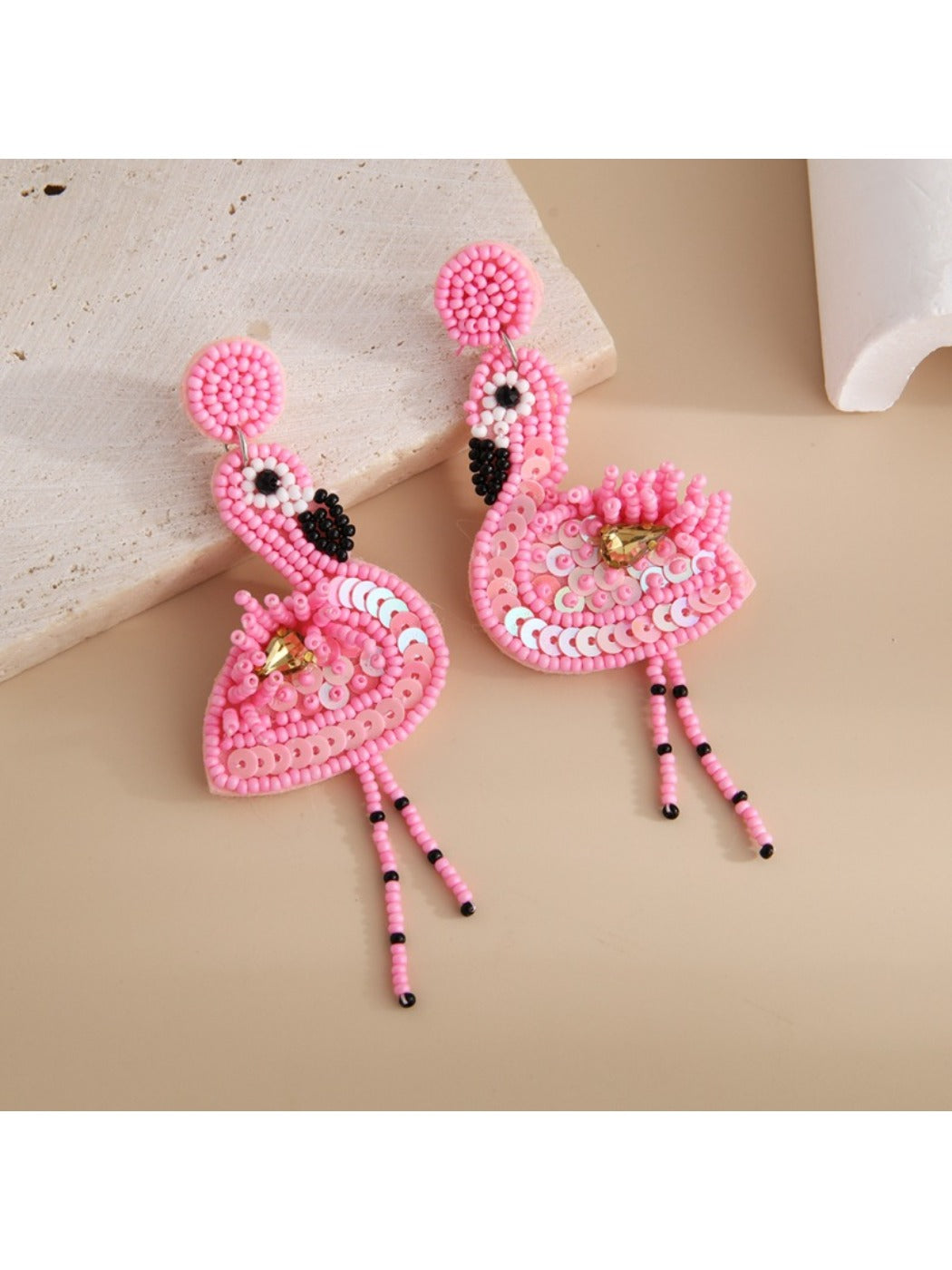 Earedge - Pink Flamingo Tassel Earrings