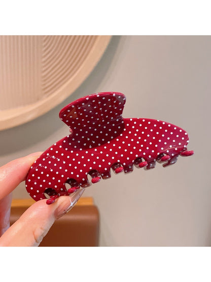 Beau - Polka Dot Acetate Semi-Circle Claw Clip