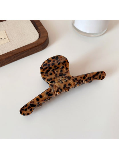 Beau - Vintage Leopard Print Minimalist Claw Clip