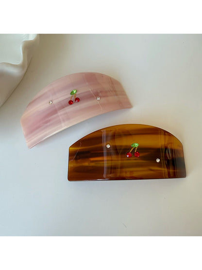 Beau - Cherry Print Clip Claw Hair Clip