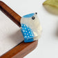 Blue freckled bird hair claw clip