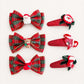 Christmas tartan bow and glitter hair clip assortment