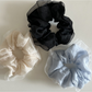 Gifty - Solid Mesh Lace Trim Oversized Scrunchie