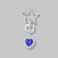 Keypus - Hollow Star and Heart Pendant Keychain