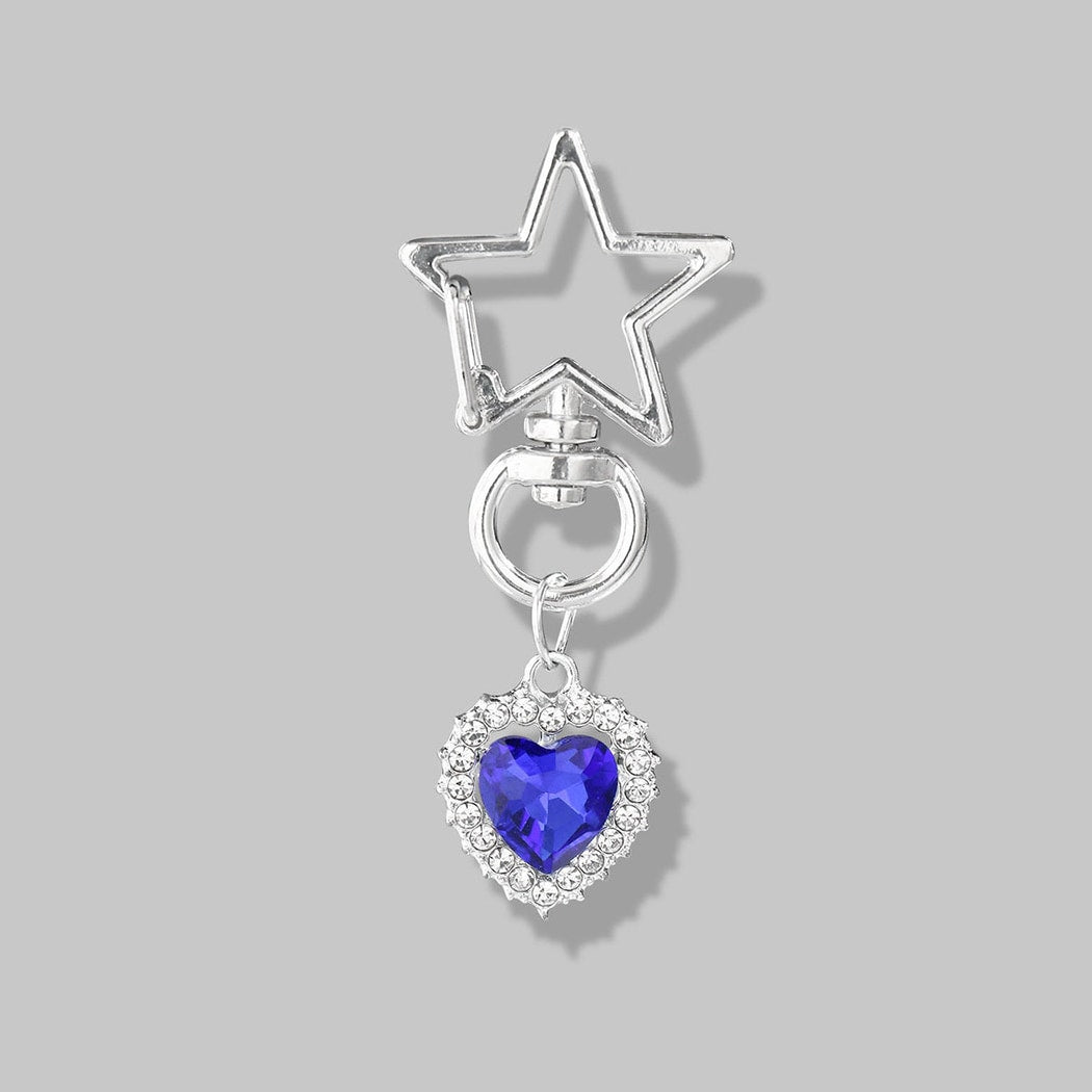 Keypus - Hollow Star and Heart Pendant Keychain