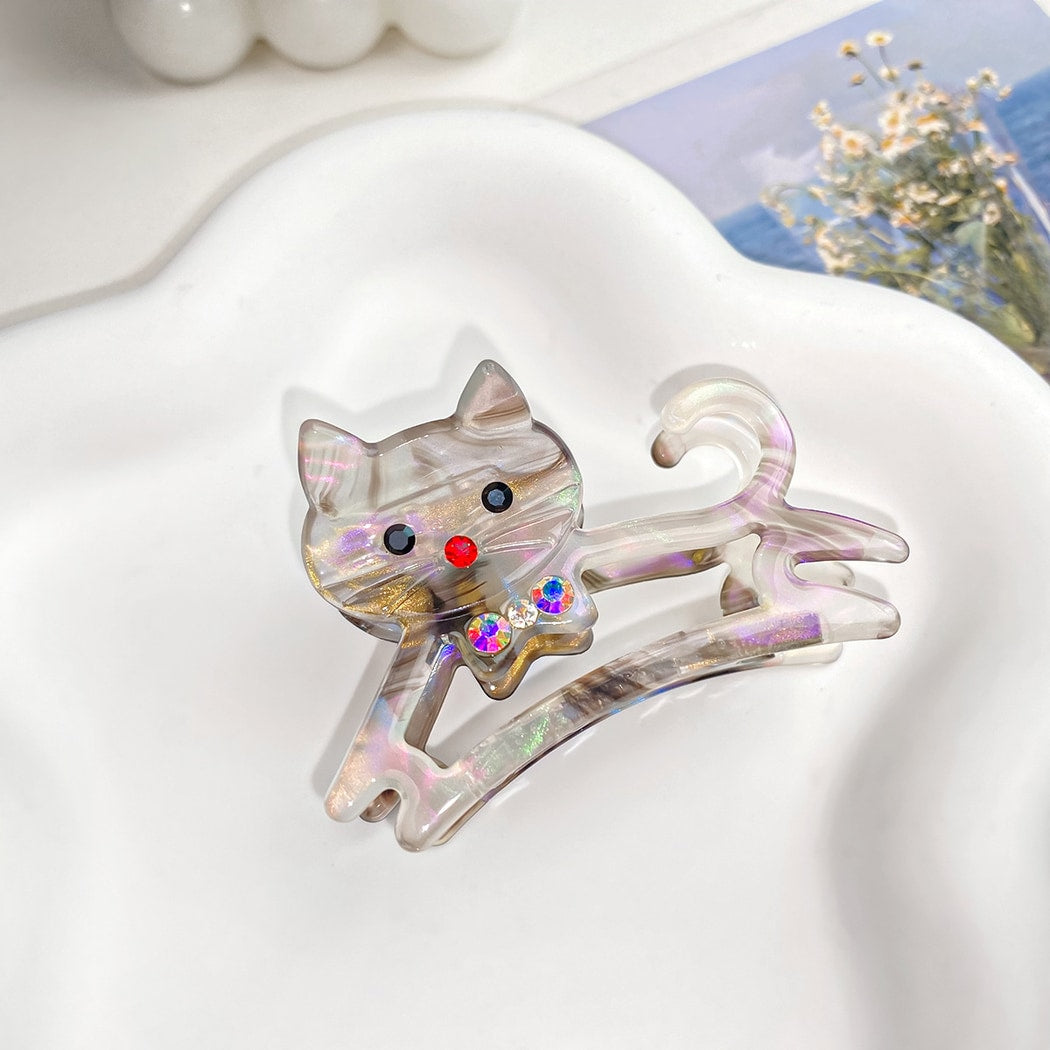 Beau - Openwork Cat Shape Decorative Claw Clip