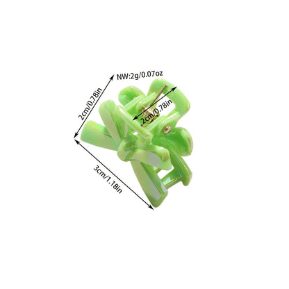 Beau - Glossy Plastic Bow Detail Side Hair Claw Clip