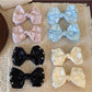 Beau - Layered Satin Look Sparkle Bow Hair Clip